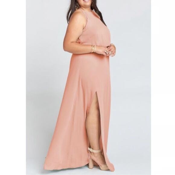 Show Me Your Mumu Women’s Heather Halter Maxi Dress Backless Rustic Mauve Sz XXL - Picture 1 of 13
